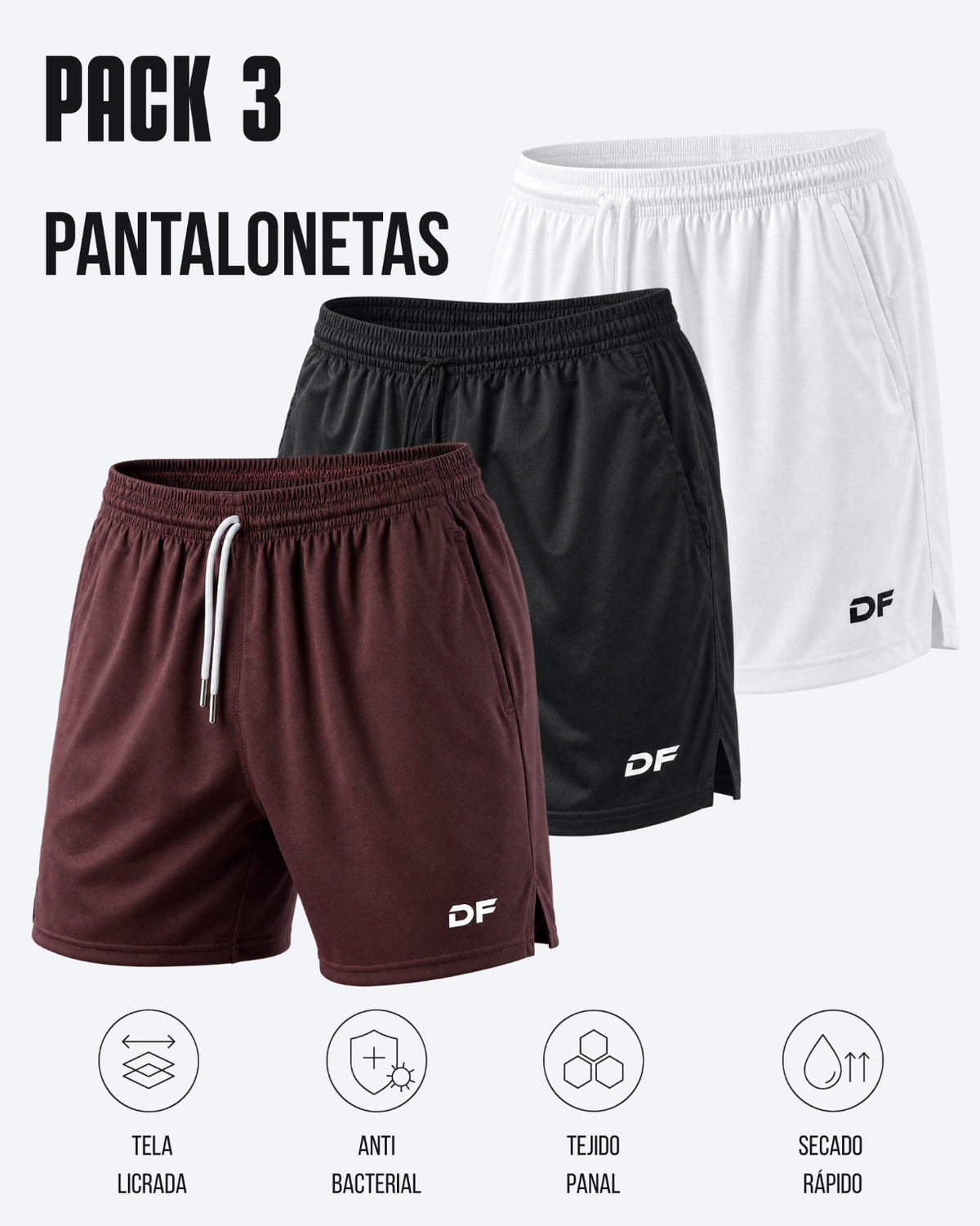 Pack 3 Pantalonetas Deportivas Apparel